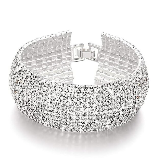 YouBella Jewellery Silver Plated Stylish Latest Crystal Bracelet